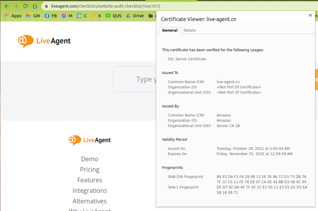 Exemple de certificat SSL