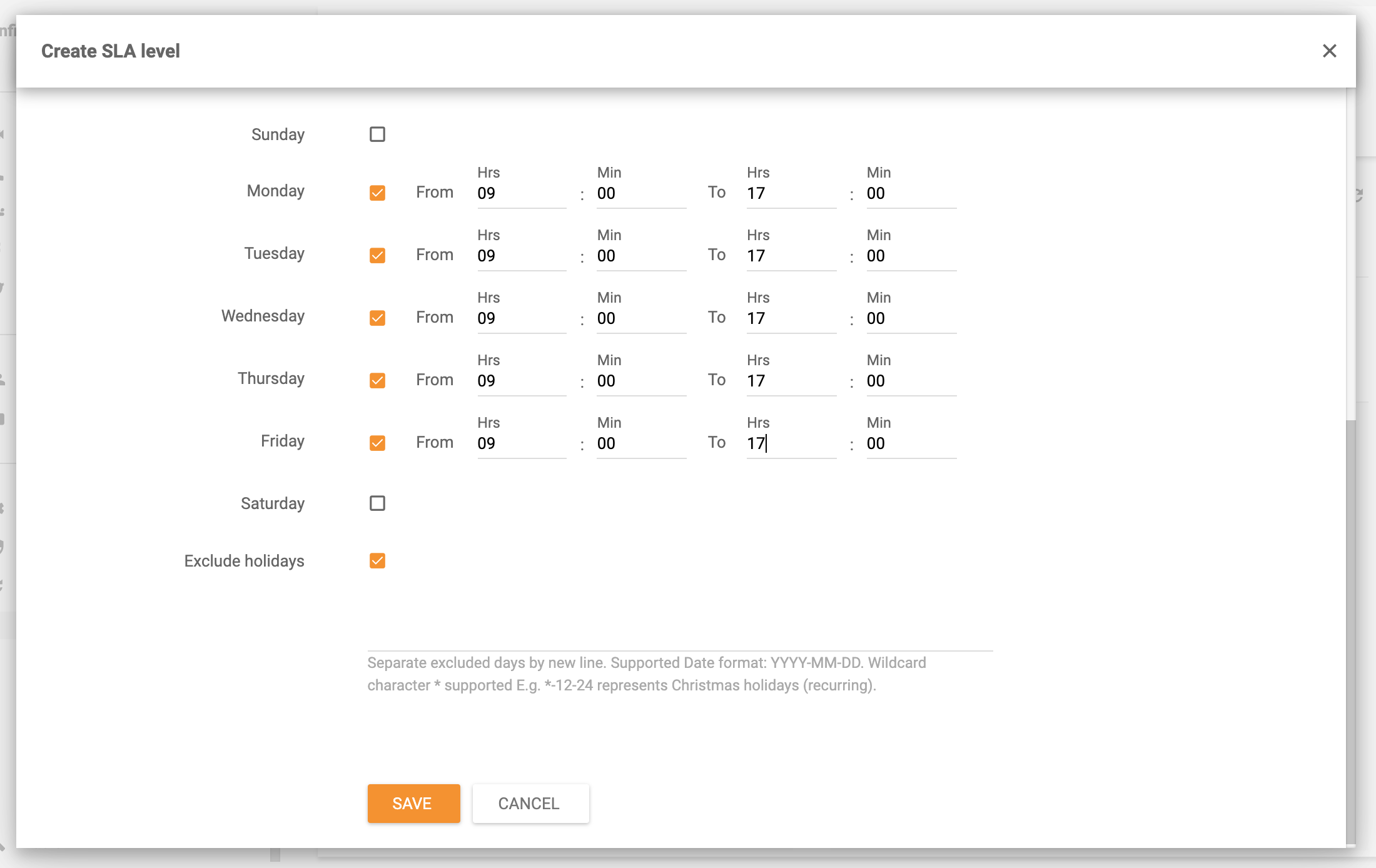 Business hours feature in LiveAgent