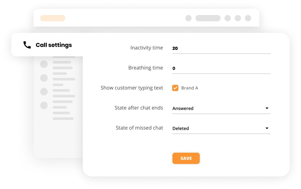 Paramètres d'appel dans le logiciel de service client - LiveAgent