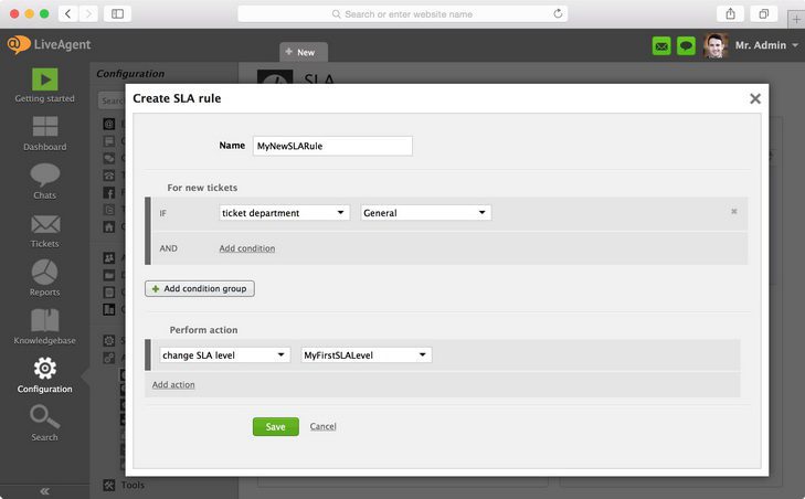 L'image montre comment définir de nouvelles conditions et spécifier l'action à prendre