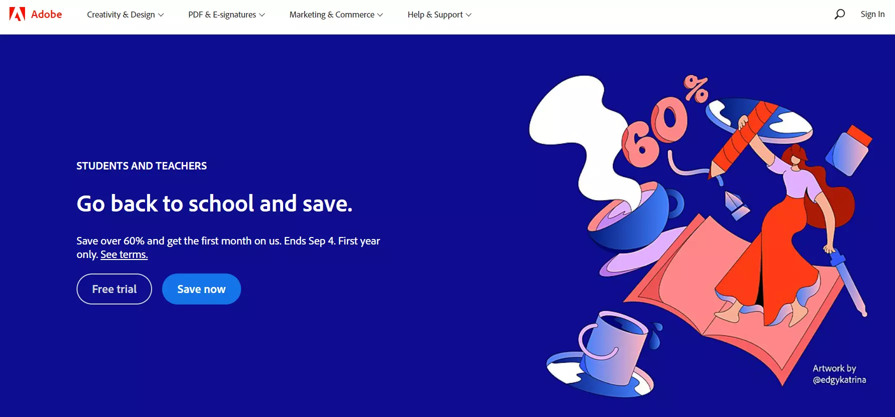 Page d'accueil d'Adobe présentant leur système de gestion de contenu.