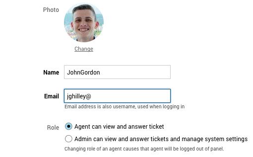 Rôle d'agent dans LiveAgent