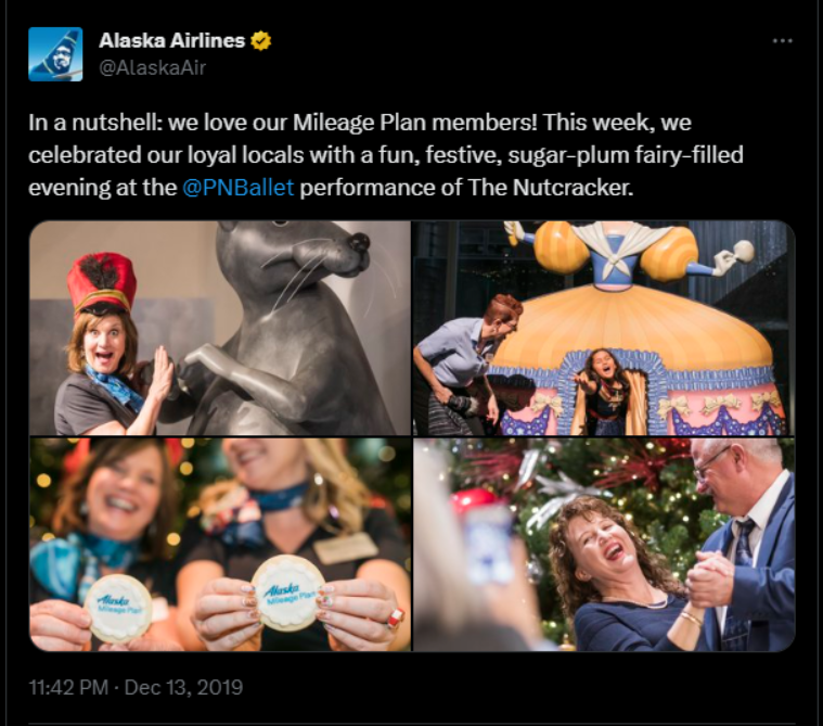 Tweet de café Alaska Airlines