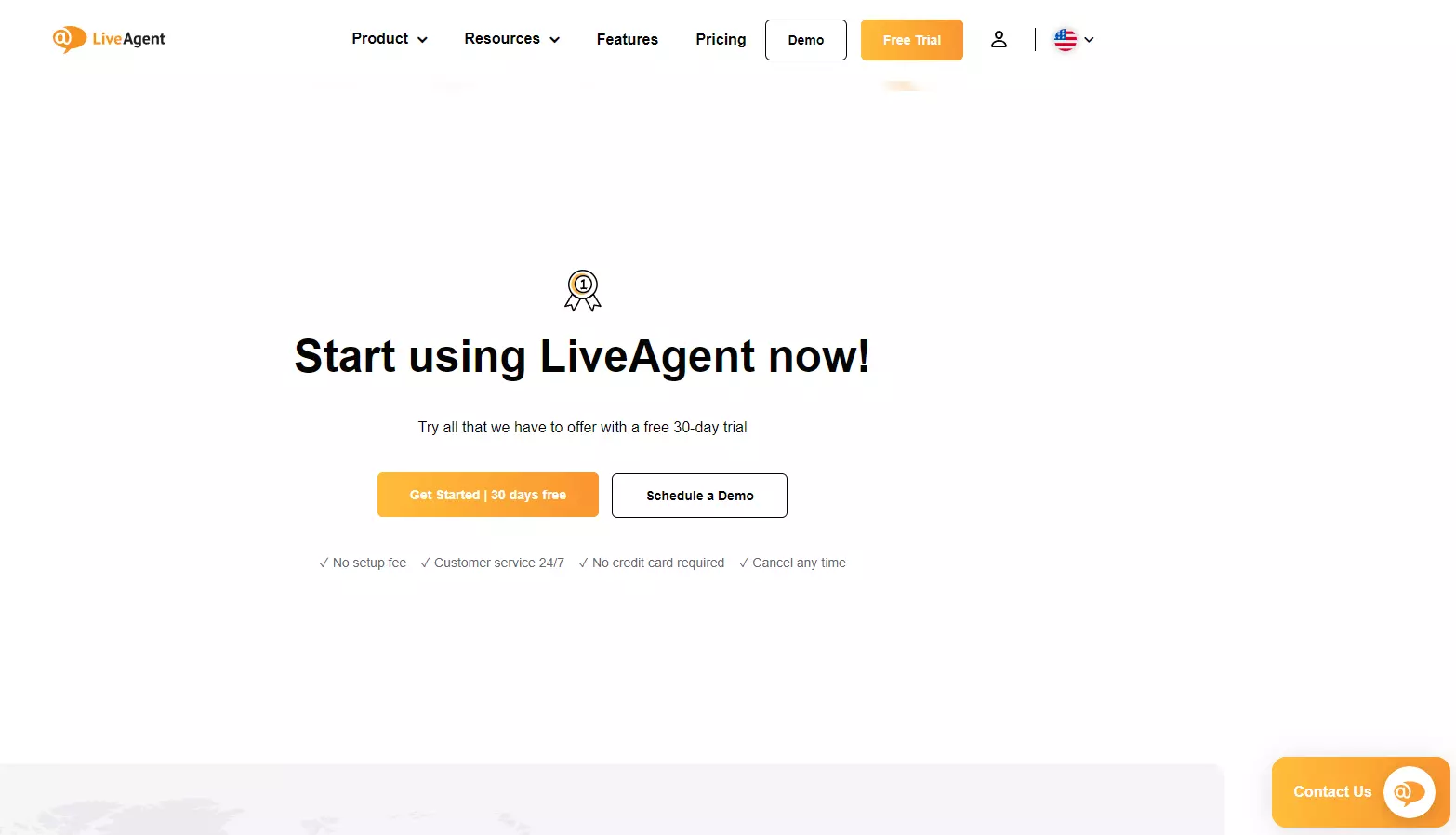 Bouton CTA et chat en direct LiveAgent