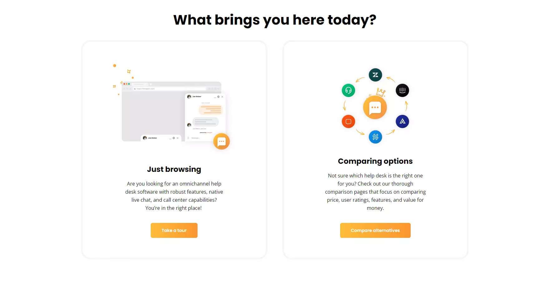 Exemples de CTA de LiveAgent