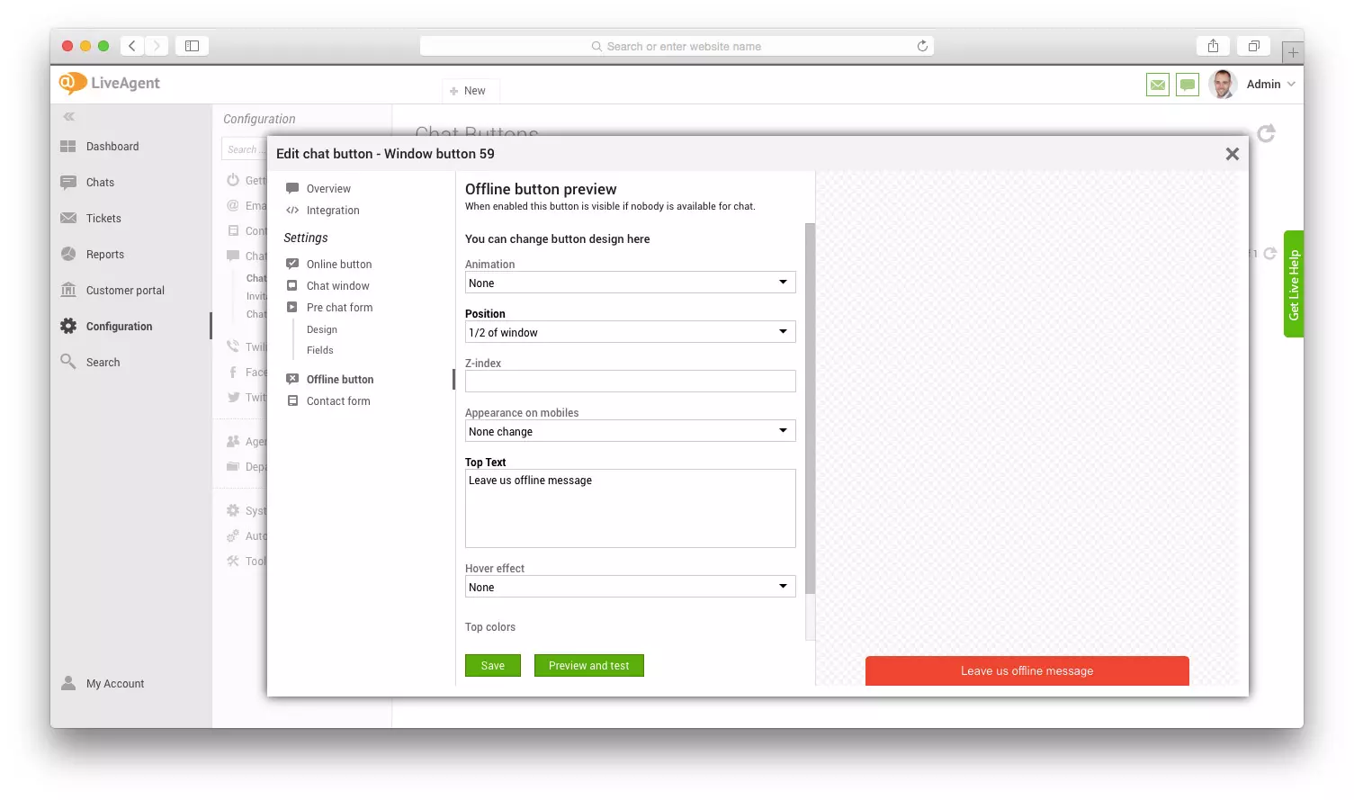 Aperçu du bouton hors ligne maquette d'onglet