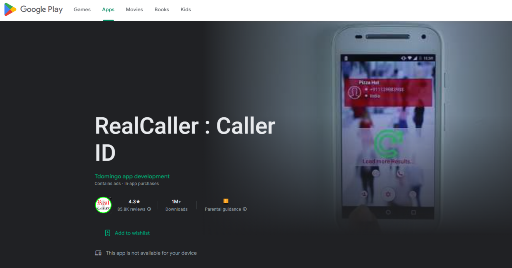 Site Web de RealCaller: Caller ID Google Play