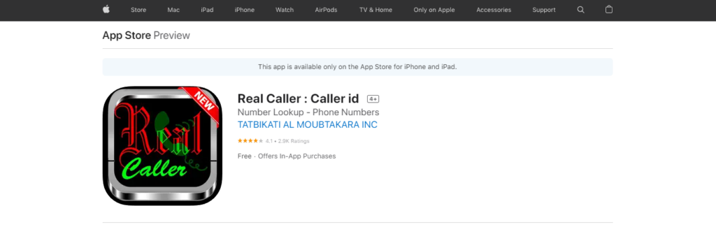 Site Web de Real Caller: Caller id App Store