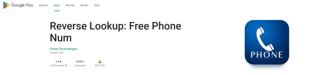 Site Web de Reverse Lookup: Free Phone Num Google Play