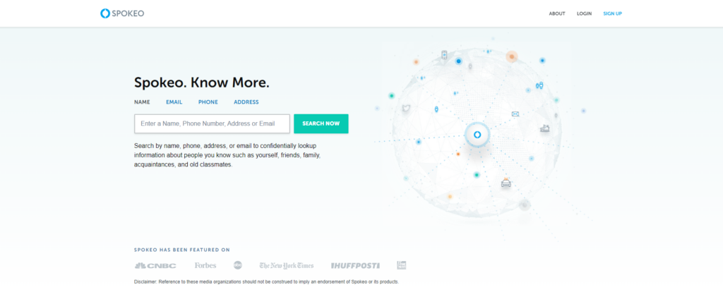 Page d'accueil de Spokeo