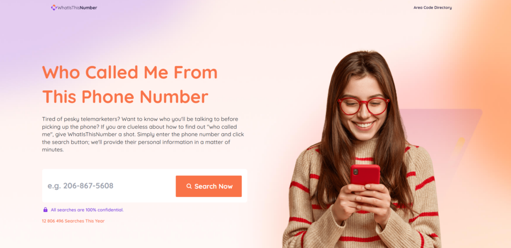 Page d'accueil de WhatIsThisNumber