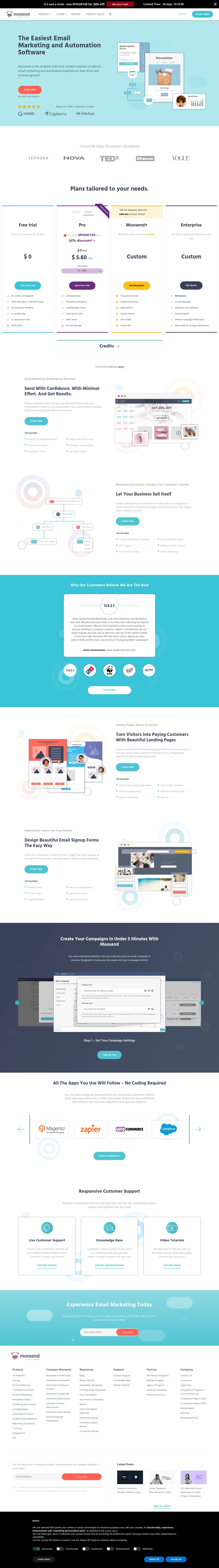Contacts du Centre d'Assistance Moosend