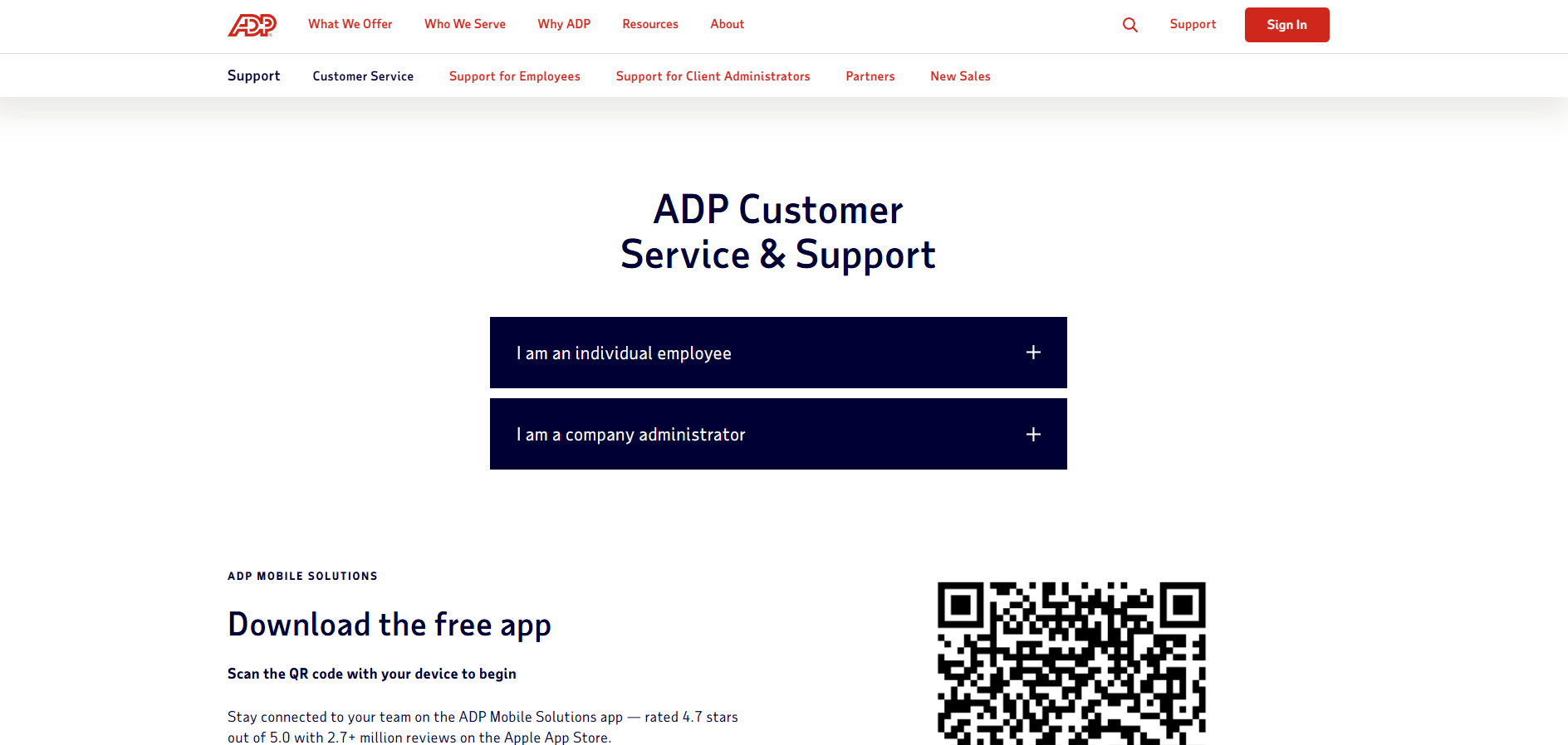 Contacts du Service d'Assistance ADP