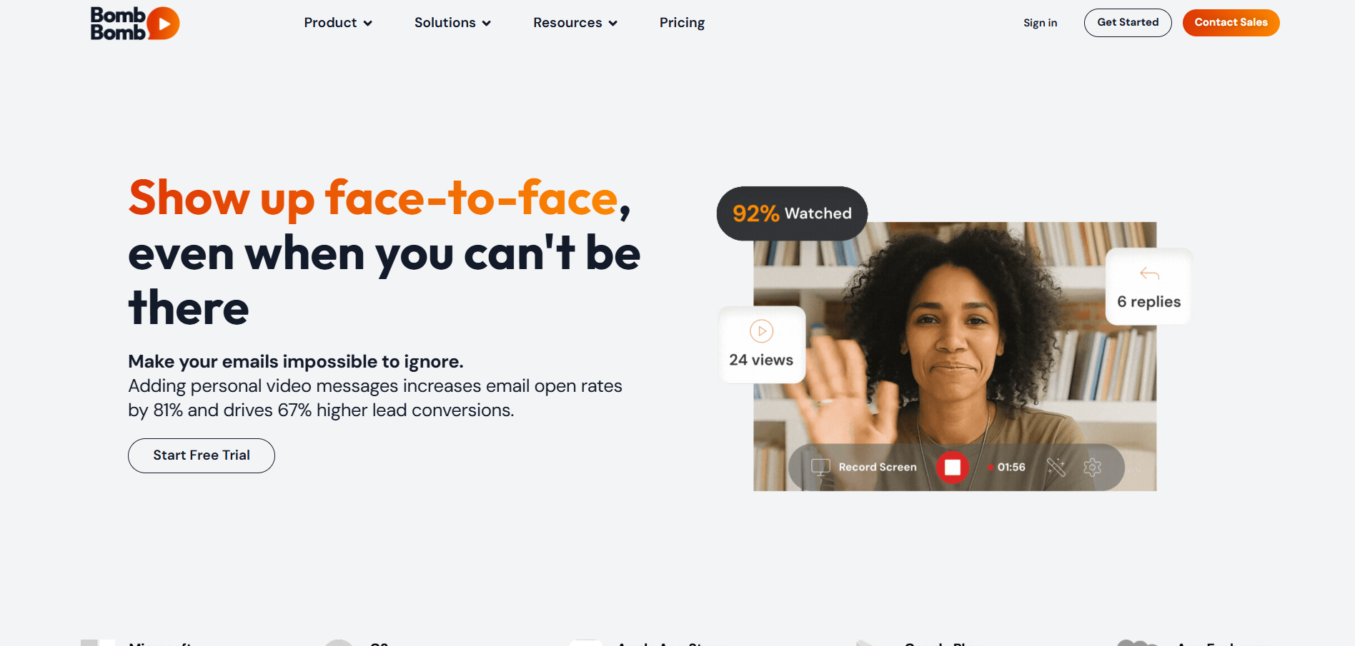 Contacts du service d'assistance BombBomb