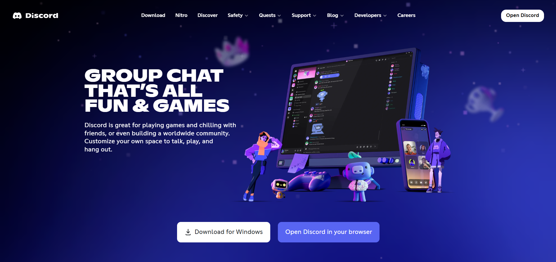 Contacts du service d'assistance Discord