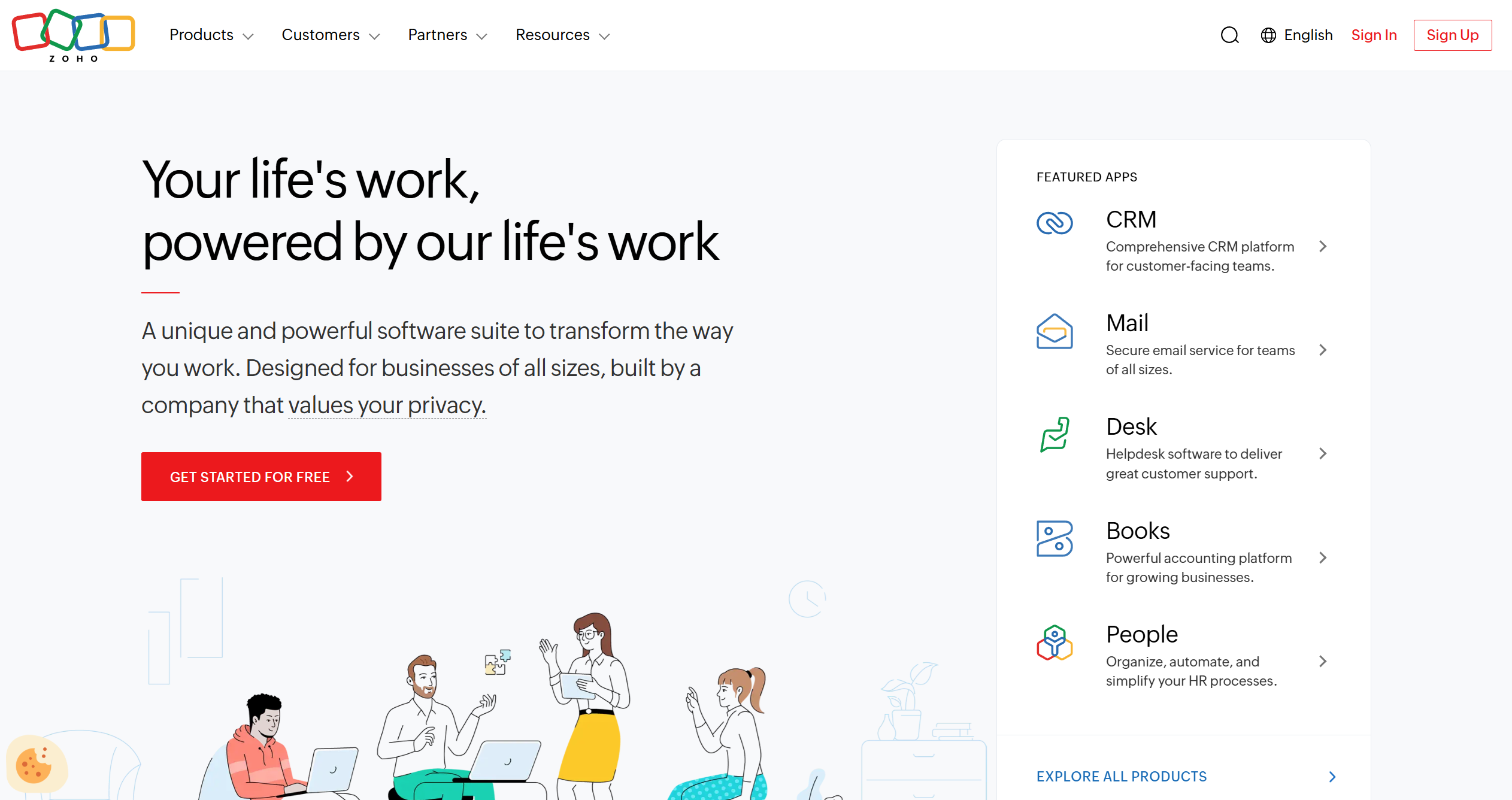 Contacts du service d'assistance Zoho