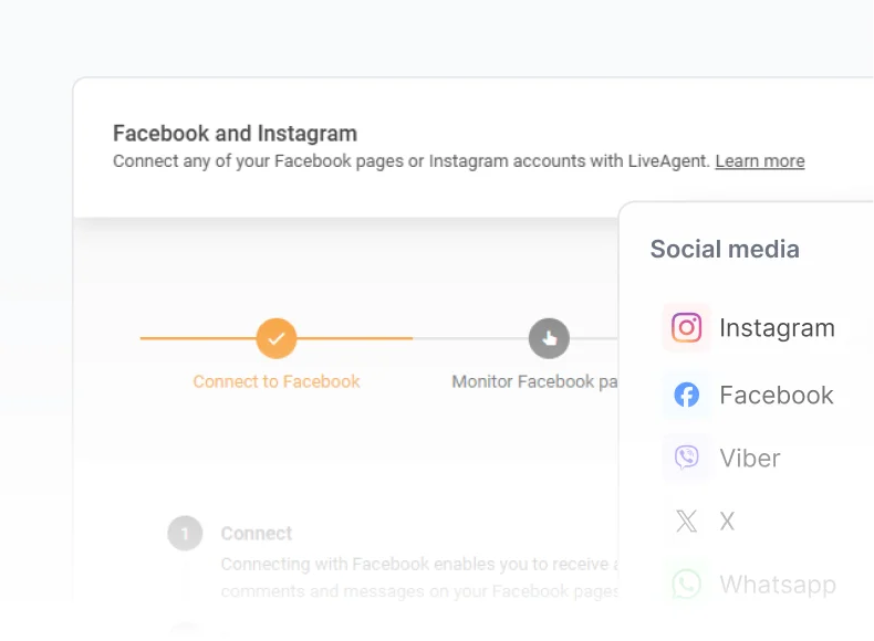 Intégrations LiveAgent avec Facebook, Instagram et WhatsApp