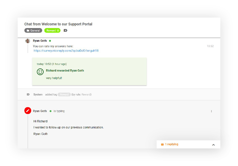 Classement des agents dans LiveAgent