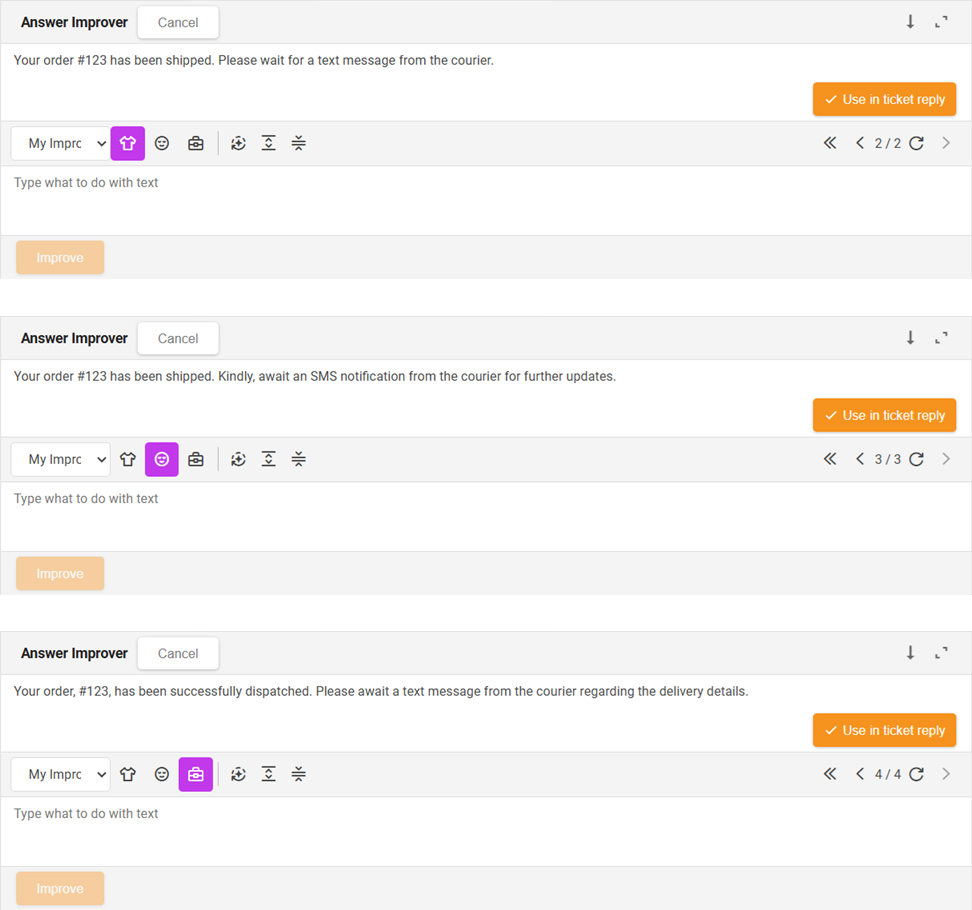 Modes Améliorateur de réponses