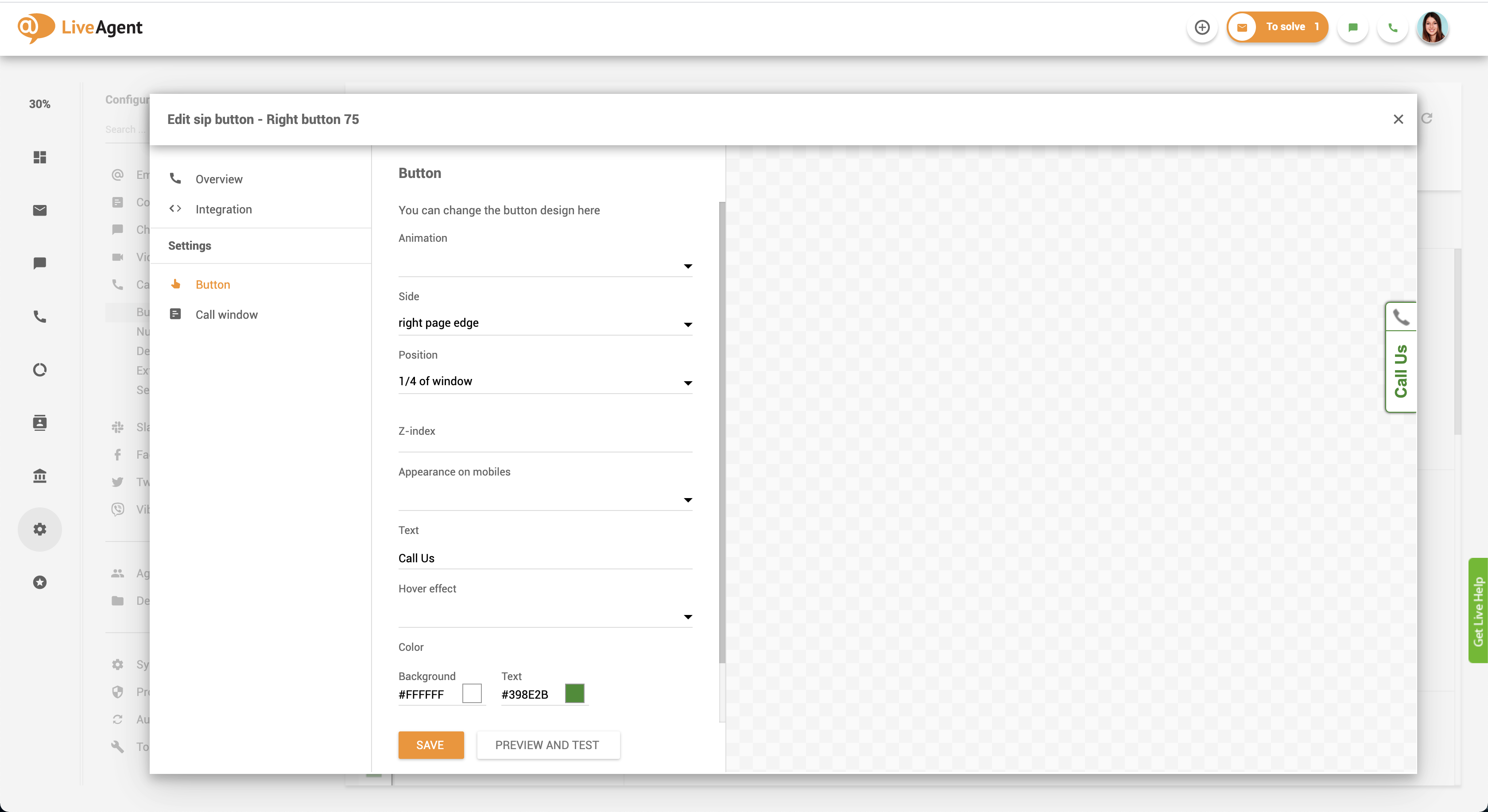Personnalisation du bouton