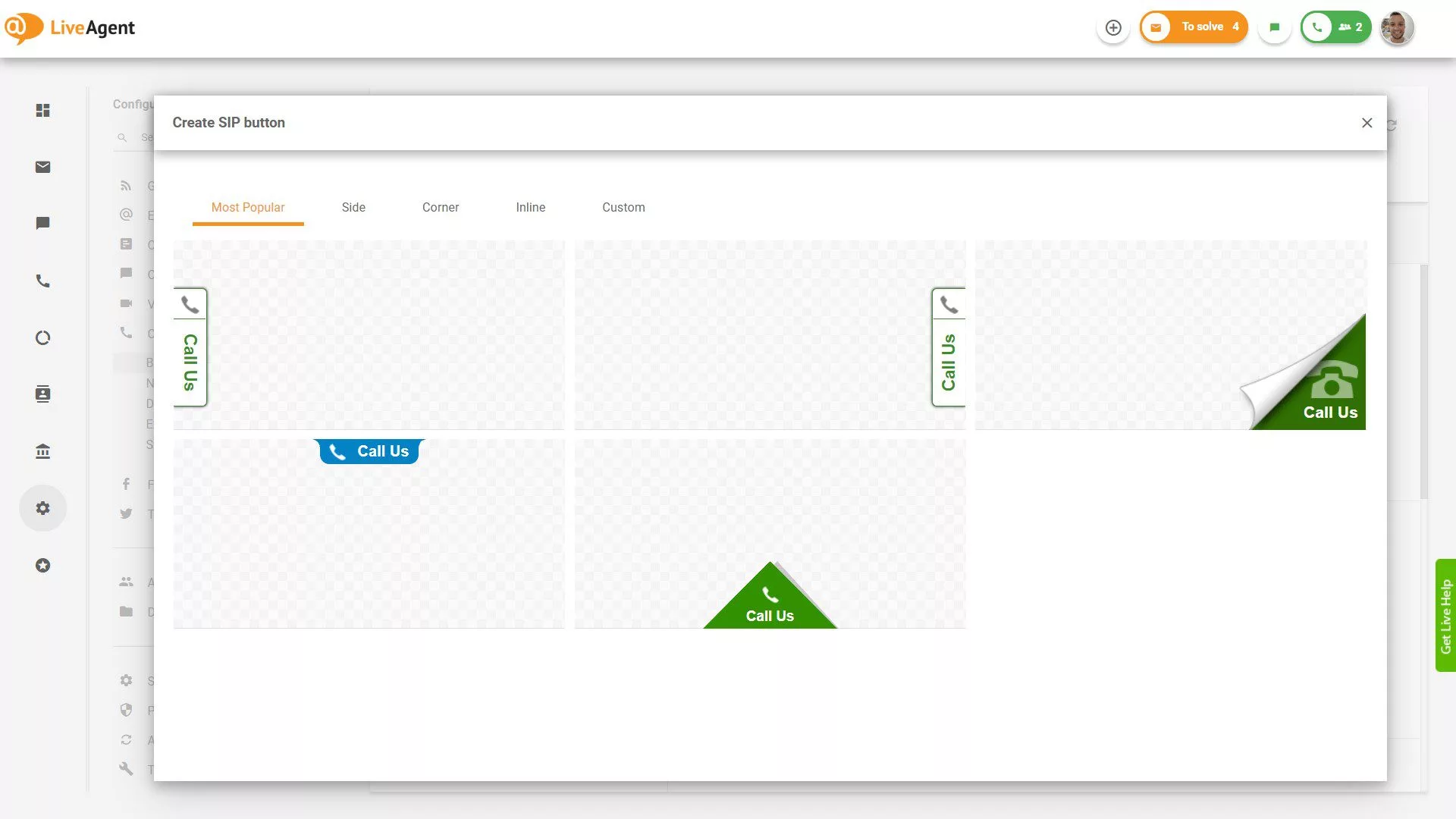 Galerie de boutons d'appel