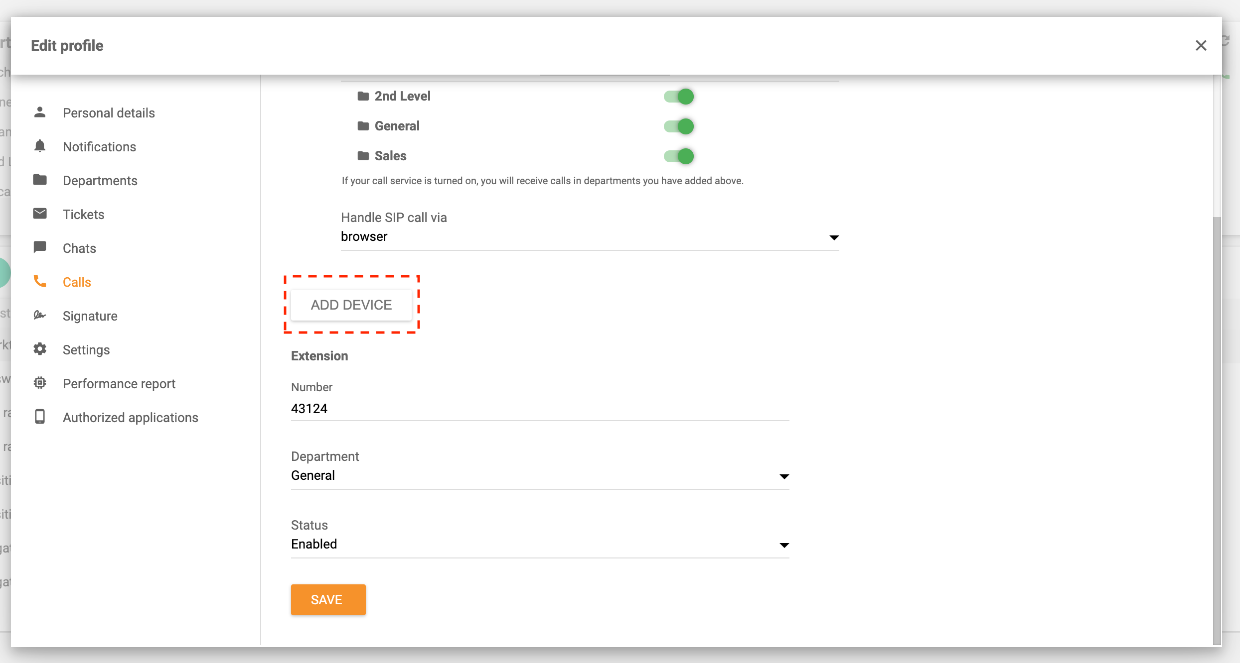 Routage d'appels ajouter un appareil