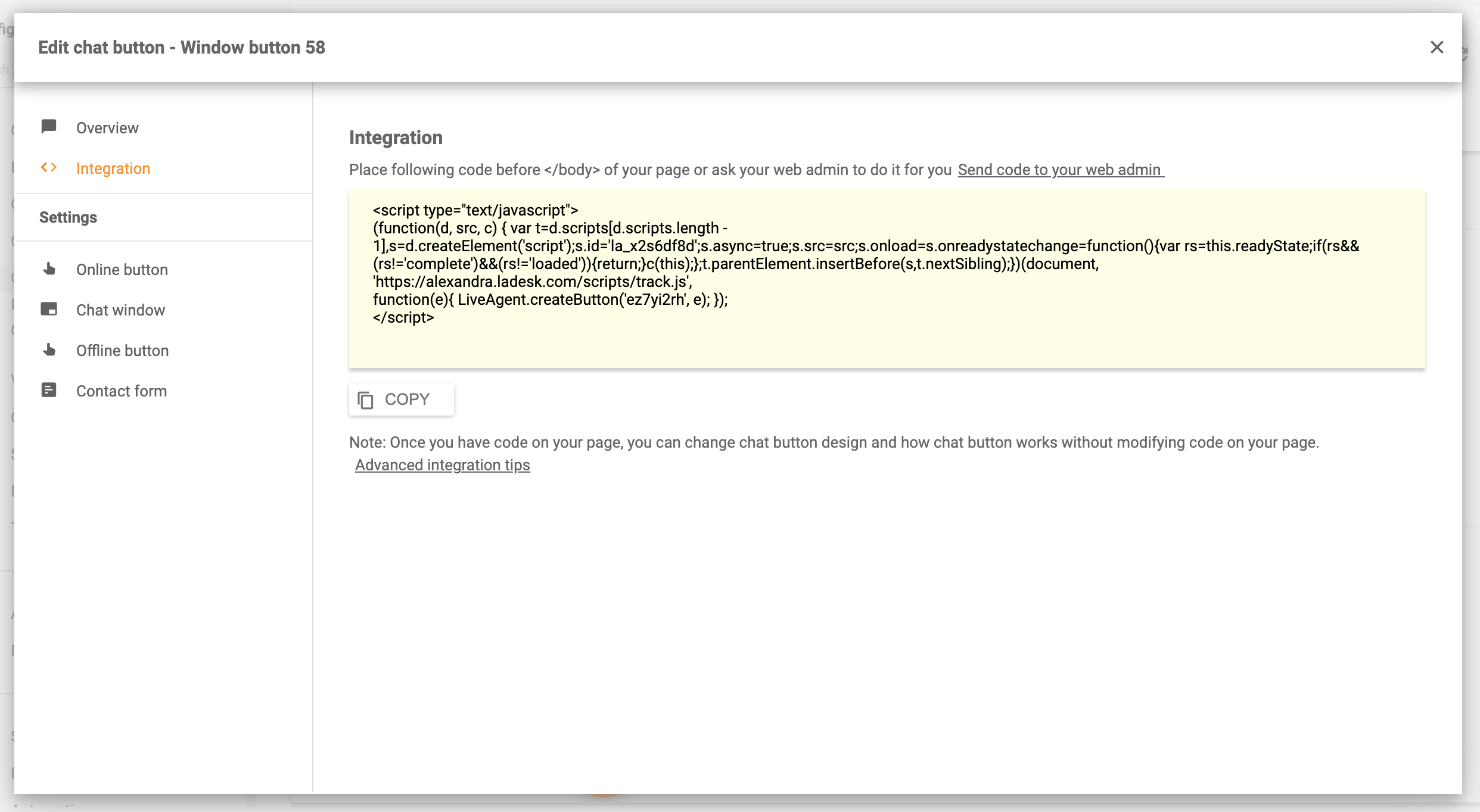 Intégrer le chat au site web - LiveAgent
