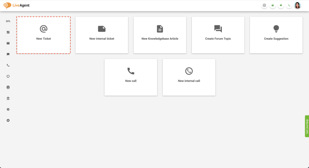 Créer un nouveau ticket dans LiveAgent