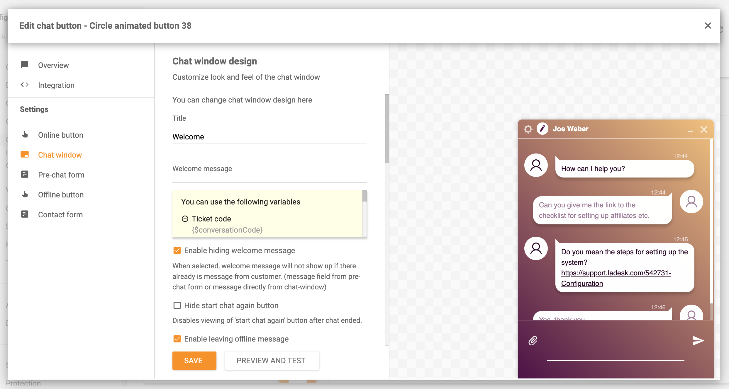 Concevez votre chat en temps réel dans LiveAgent