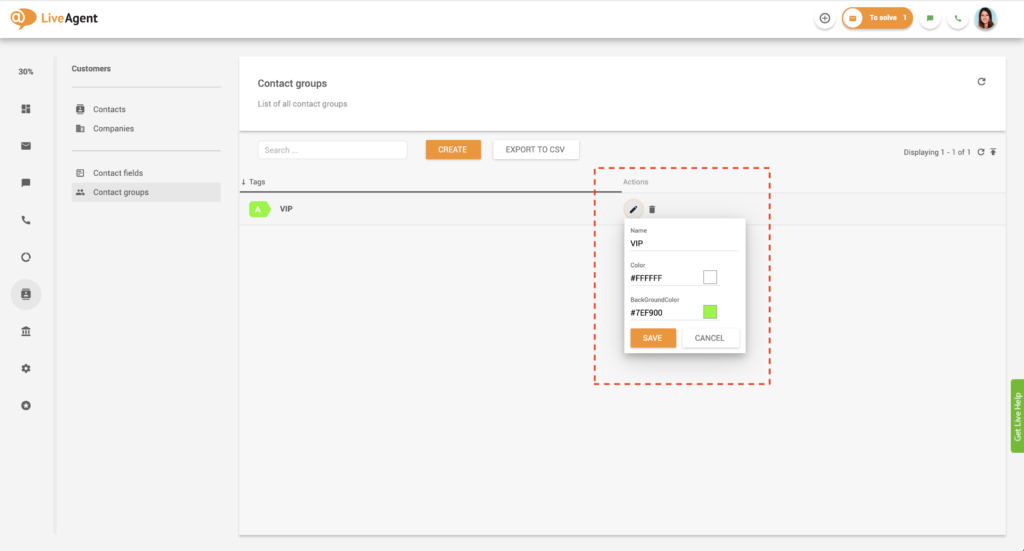 Modifier un groupe de contacts