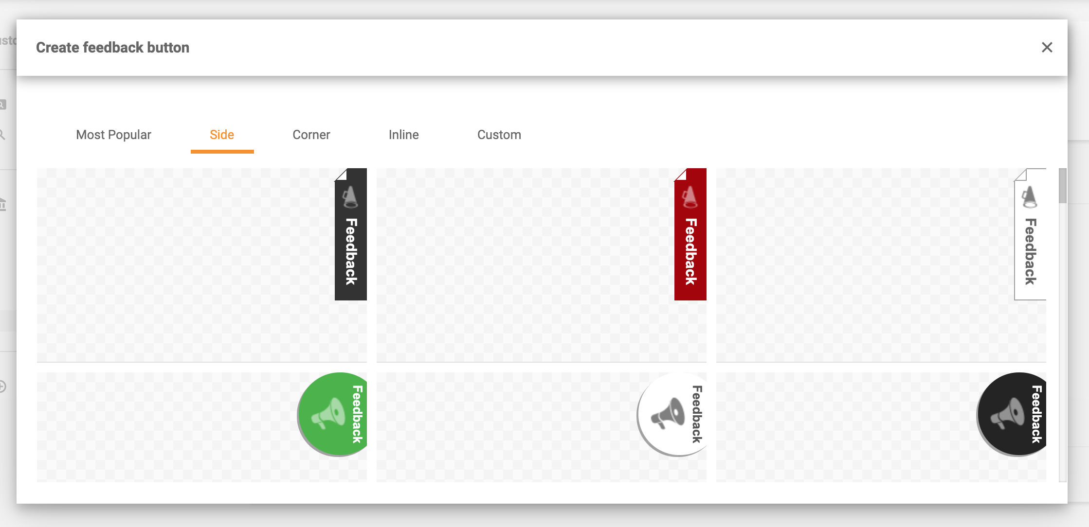 Boutons de retour latéraux