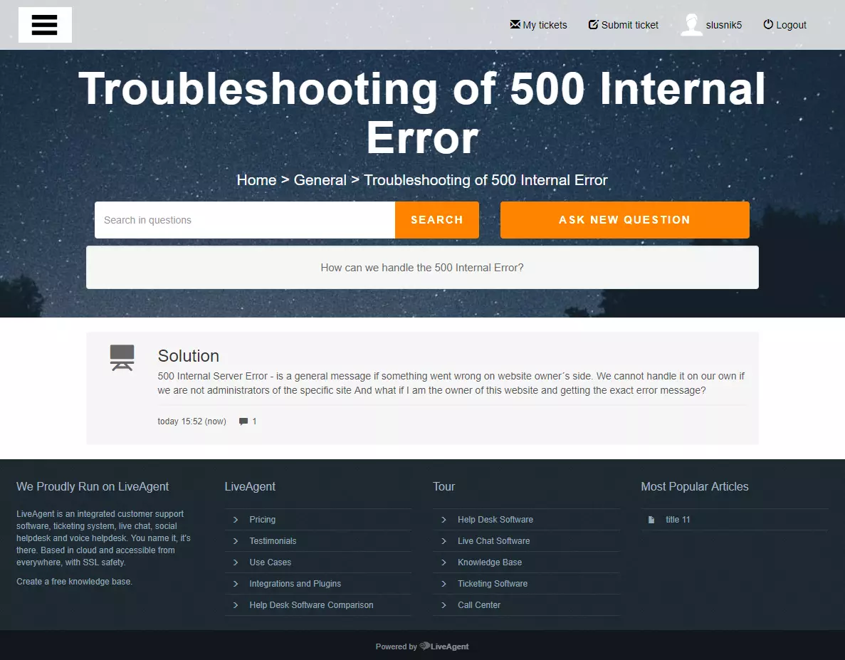 Forum dans le portail client