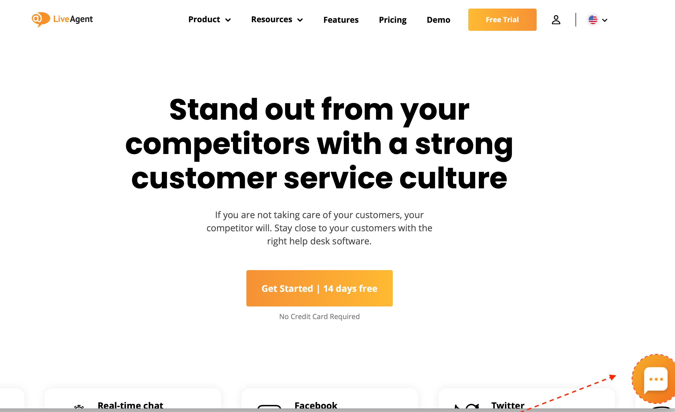 Exemple de bouton de chat LiveAgent