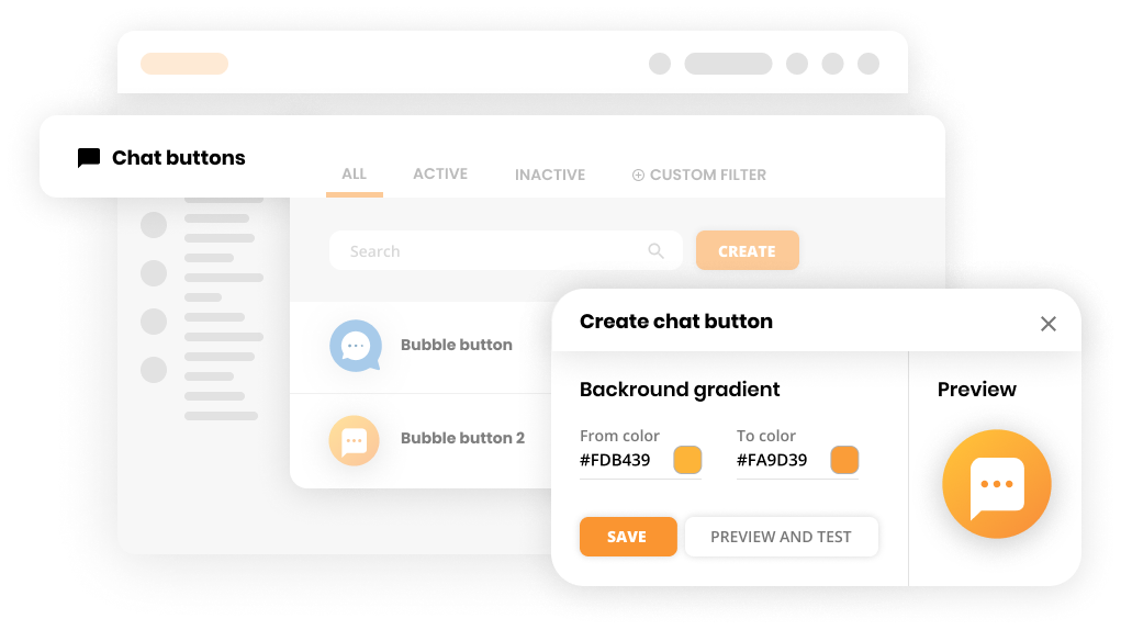 Maquette des connexions de chat en direct