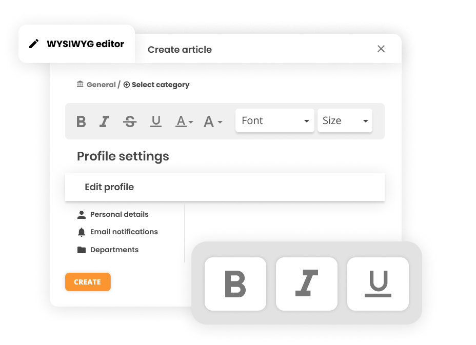 Éditeur WYSIWYG - Article de la base de connaissances