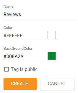 Modification des propriétés des tags dans LiveAgent