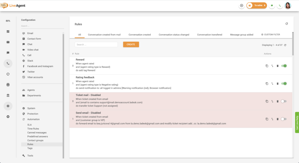 Règles d'automatisation