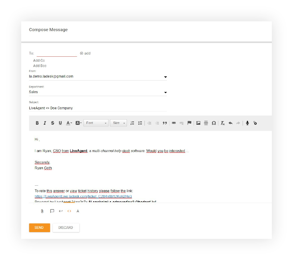 Éditeur WYSIWYG - Nouveau ticket