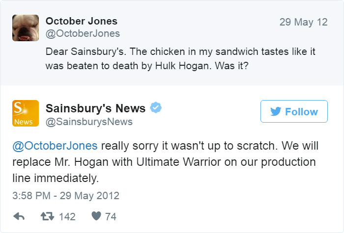 Service client Sainsbury's sur Twitter