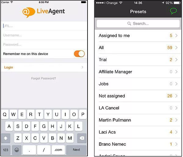 Applications d'assistance mobile pour Android et iOS