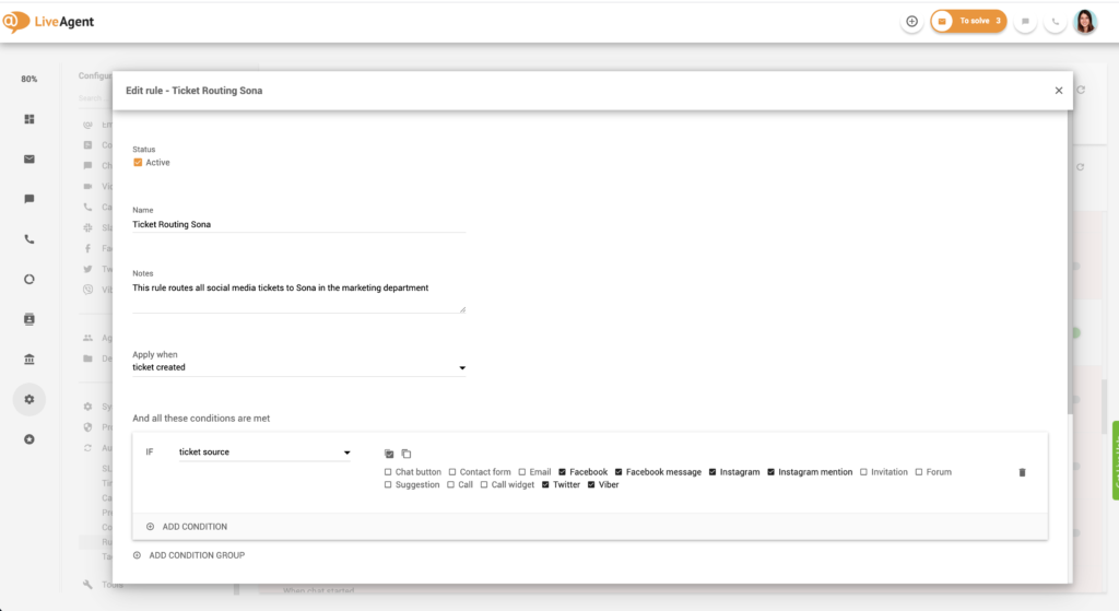 Configuration des règles de routage des tickets - Partie 1