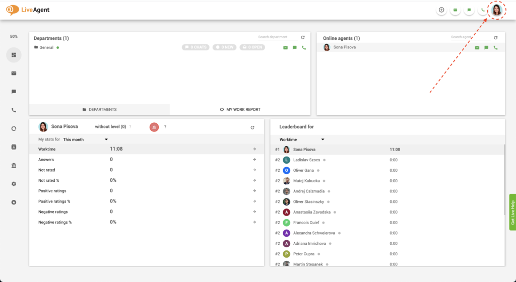 LiveAgent - find pause button