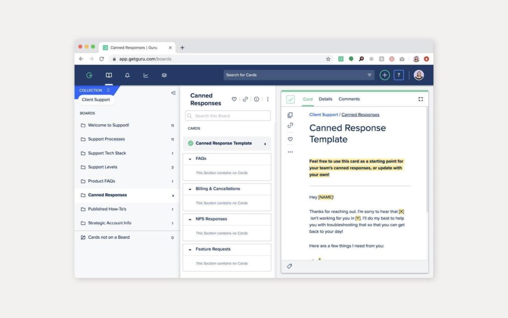 Exemple pratique d'une base de connaissances du logiciel Guru