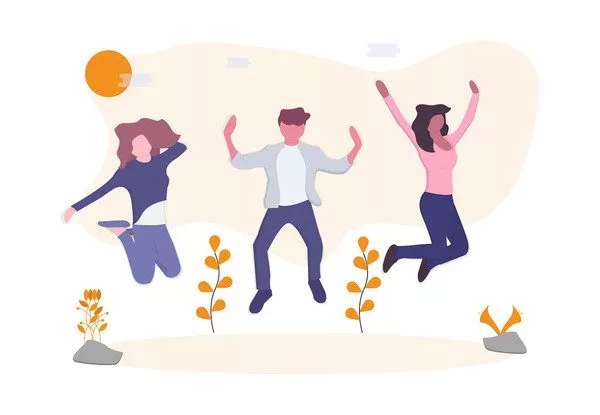 Clients heureux avec le support du commerce électronique