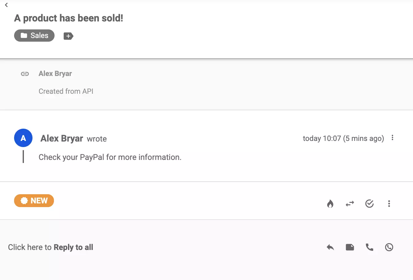 Une vue de ticket dans LiveAgent après une intégration réussie via Zapier