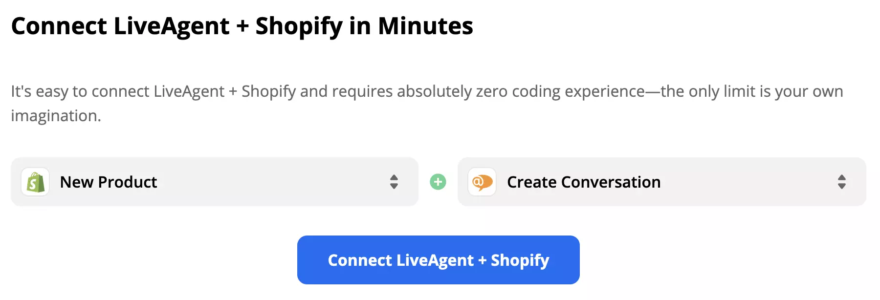 Déclencheur sélectionné Nouveau produit et action Créer une conversation