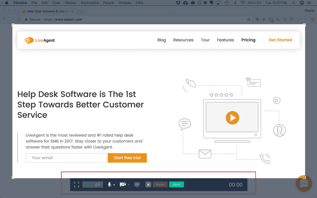 Fonctionnalité d'enregistrement d'écran CloudApp