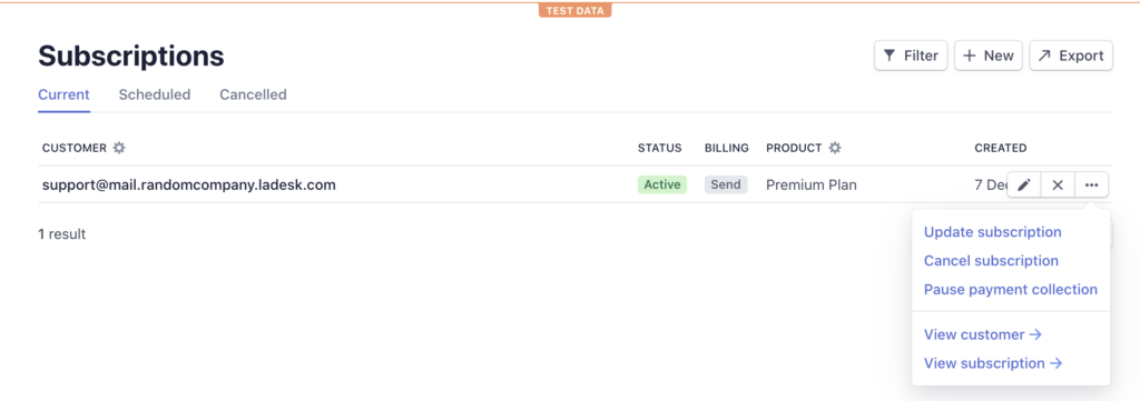 Où annuler un abonnement dans Stripe