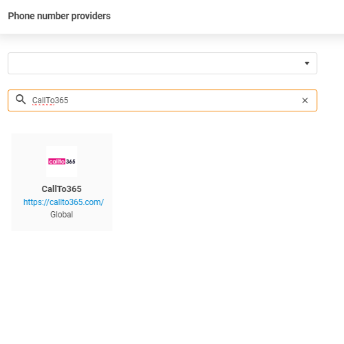 Sélection du fournisseur CallTo365