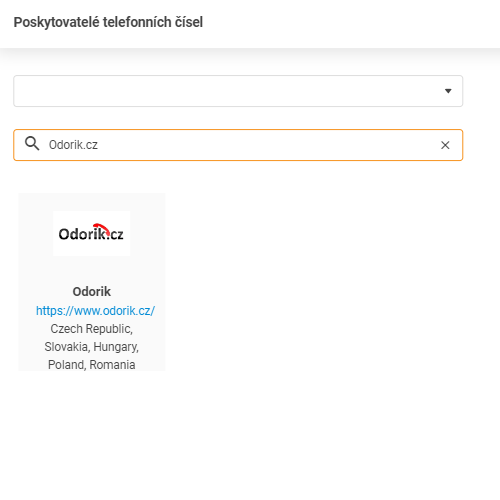 Fournisseur Odorik.cz